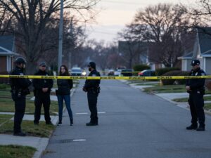 Police investigation at the scene of an Uber driver's murder