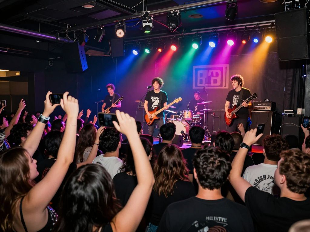 Leftöver Crack performing live at The Masquerade music venue in Atlanta.