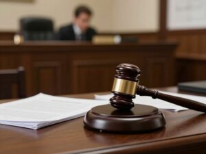 Courtroom scene related to a manslaughter case