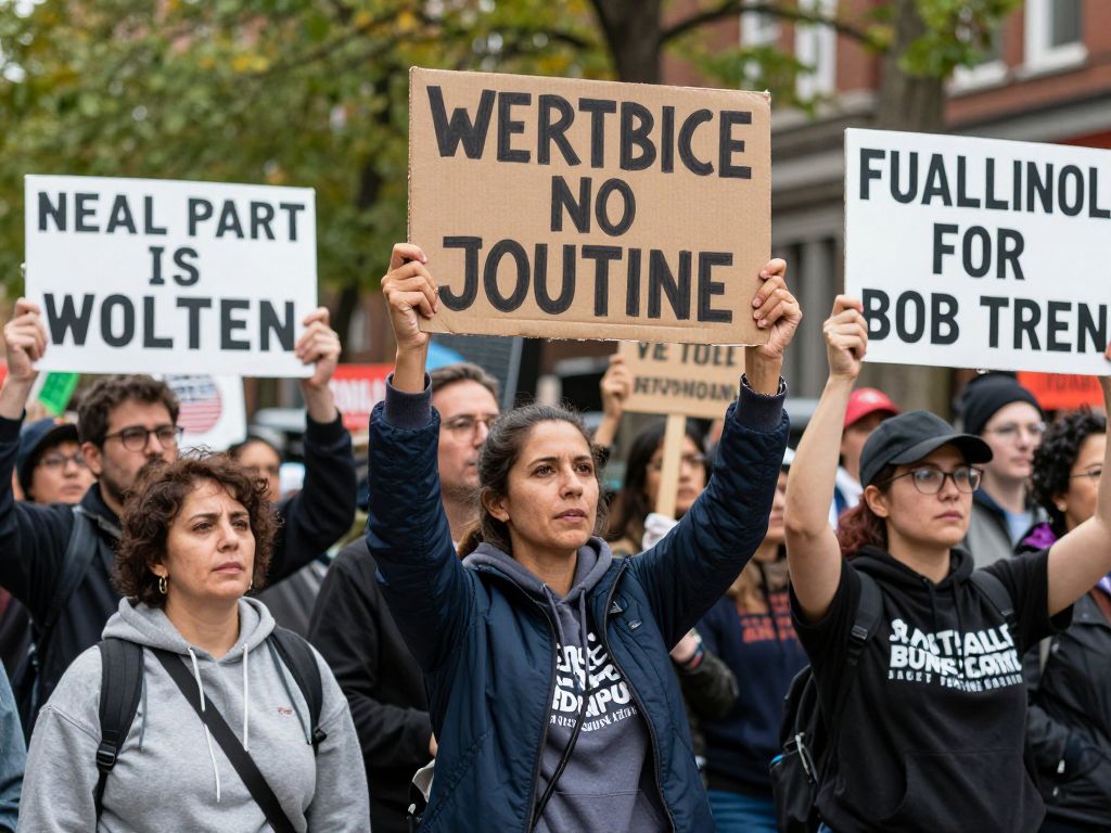 Community members participate in a Marietta protest demanding accountability.