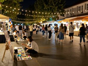 Art Walk in Marietta Square showcasing local artists