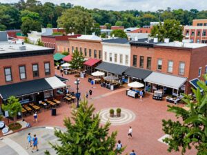 Community members engaging in discussions about Marietta Square development