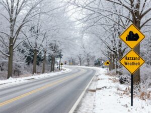 Icy roads in metro Atlanta due to an ice storm warning