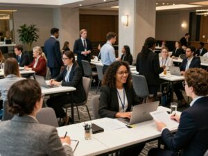 Hiring event at Moxy Atlanta Downtown with diverse attendees