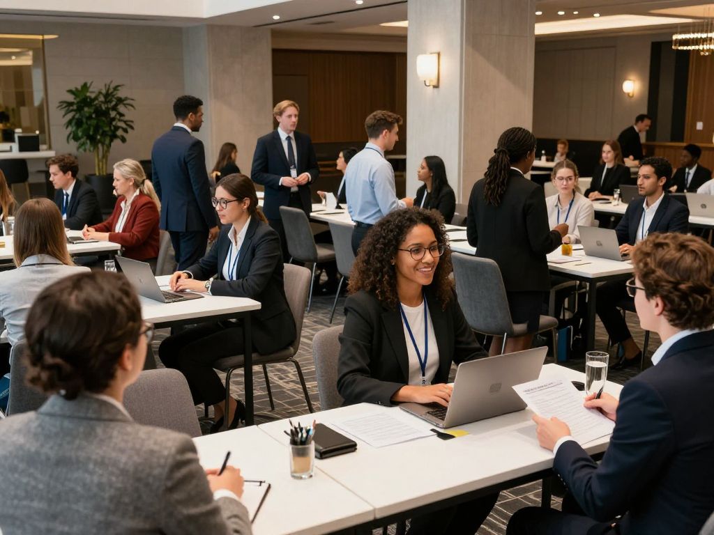 Hiring event at Moxy Atlanta Downtown with diverse attendees