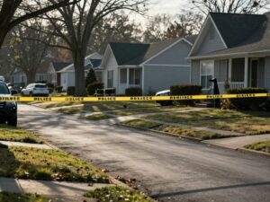 Crime scene in Panthersville with police activity