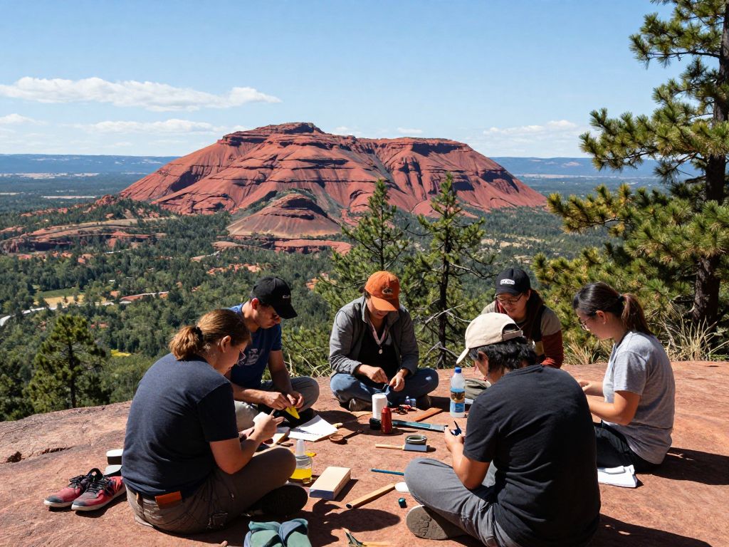 Participants at the Pioneer Skills Workshop at Red Top Mountain State Park.