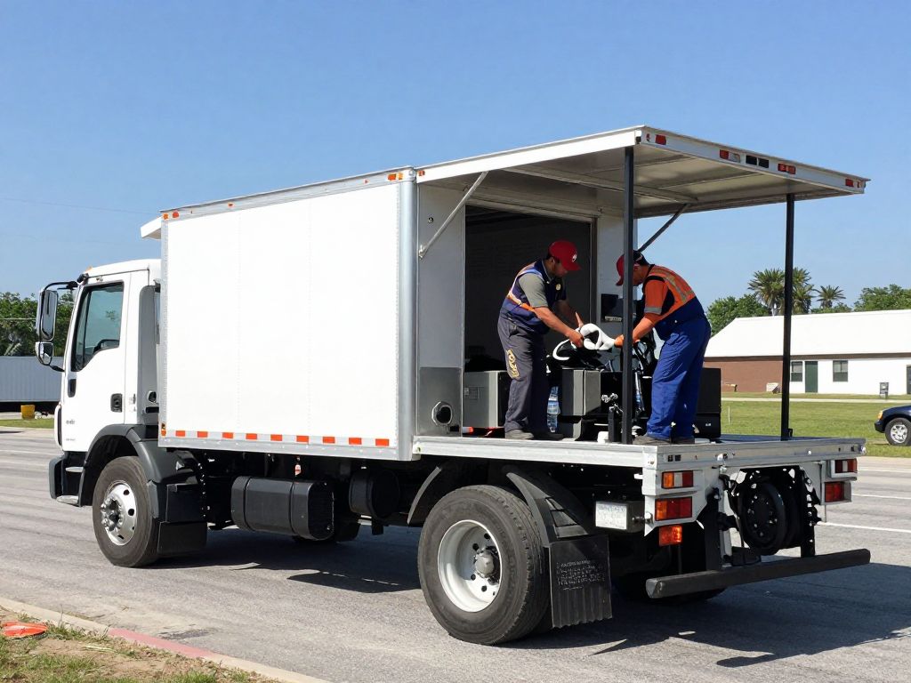 Mobile maintenance truck servicing a commercial vehicle in Georgia