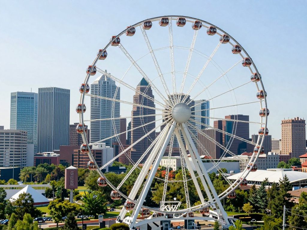 SkyView Atlanta Ferris wheel with skyline backdrop