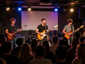 Smells Like Nirvana tribute band performing live on stage at The Vinyl in Atlanta.