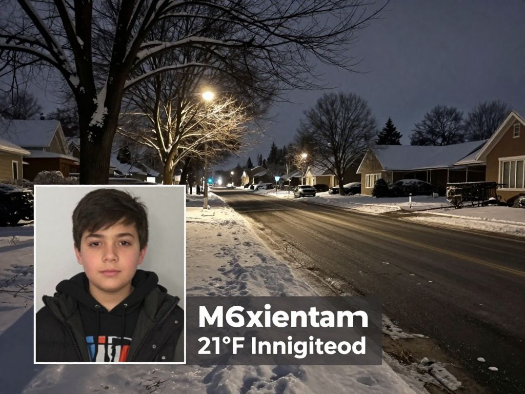 Cold suburban winter night in Smyrna, Georgia