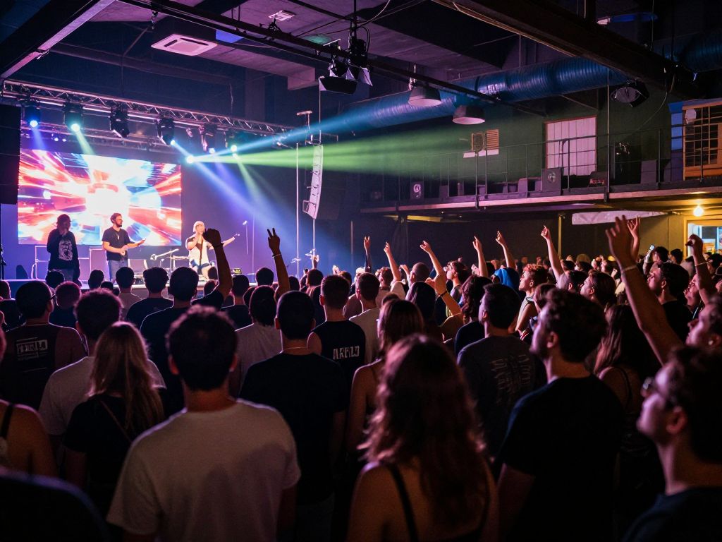 Audience enjoying Somatoast's performance at Aisle 5 in Atlanta