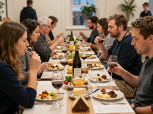 Community members enjoying Taste Night at Taste Wine Bar and Market