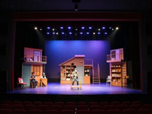 Stage setup for The Giver play at Act3 Playhouse, Sandy Springs
