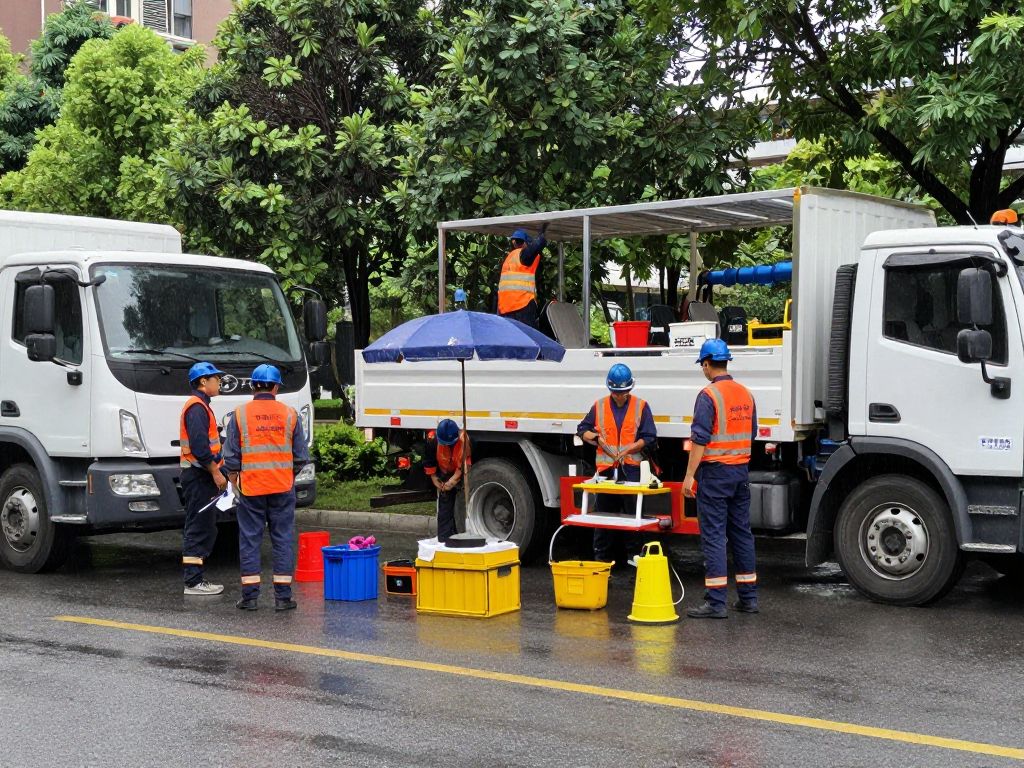 Utility workers stationed and ready for severe weather in Atlanta