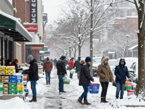 Residents of Atlanta shopping for winter storm supplies