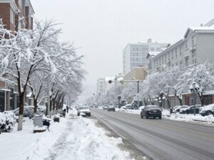 Icy roads in Atlanta during a winter storm