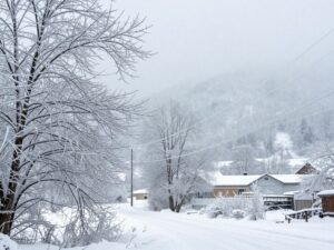 Icy landscape in Georgia due to Winter Storm Fern.