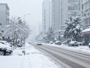 Heavy snowfall in metro-Atlanta during winter storm