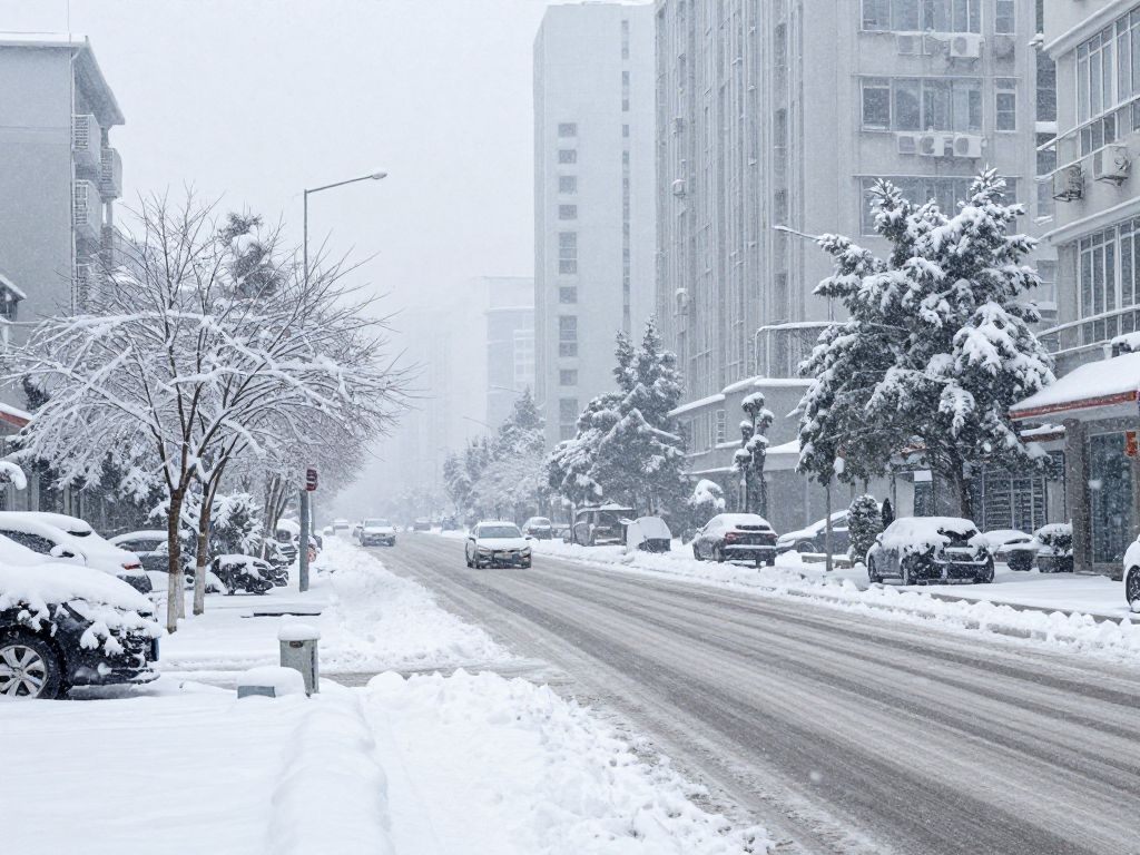 Heavy snowfall in metro-Atlanta during winter storm