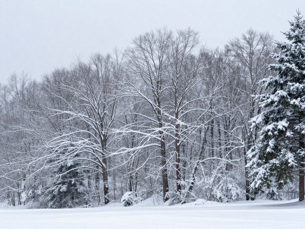 Snow-covered landscape in north Georgia