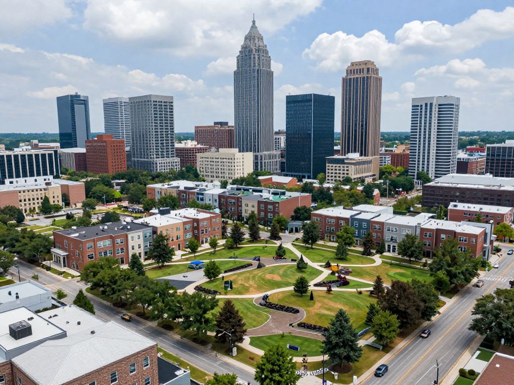 Urban landscape in Atlanta highlighting affordable housing units.
