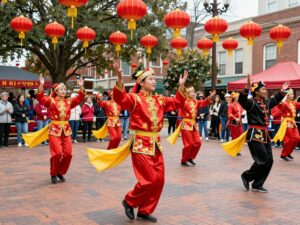 Community members celebrating Lunar New Year in Atlanta