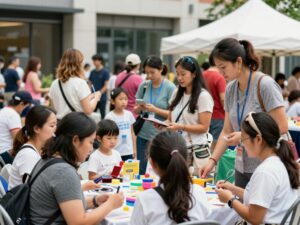 Families and mothers at a wellness expo in Atlanta