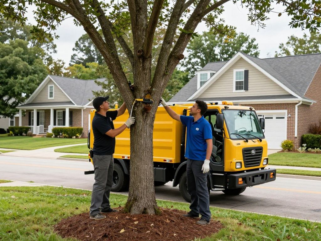 Family-owned tree service team working in Atlanta