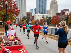 Participants enjoying the Atlanta Valentine's Run along a scenic trail.