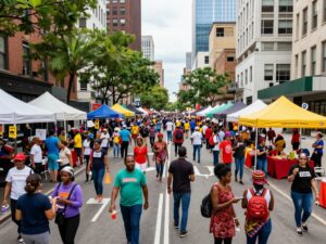A lively community event showcasing Atlanta's local culture and vibrancy.