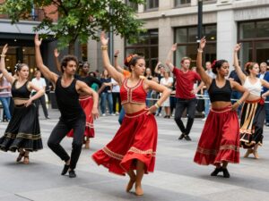 Diverse group of dancers performing at the Black Dance Festival in Atlanta.