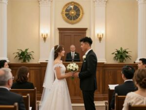 Couples exchanging vows at Brookhaven Municipal Court.