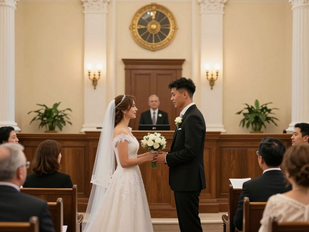 Couples exchanging vows at Brookhaven Municipal Court.