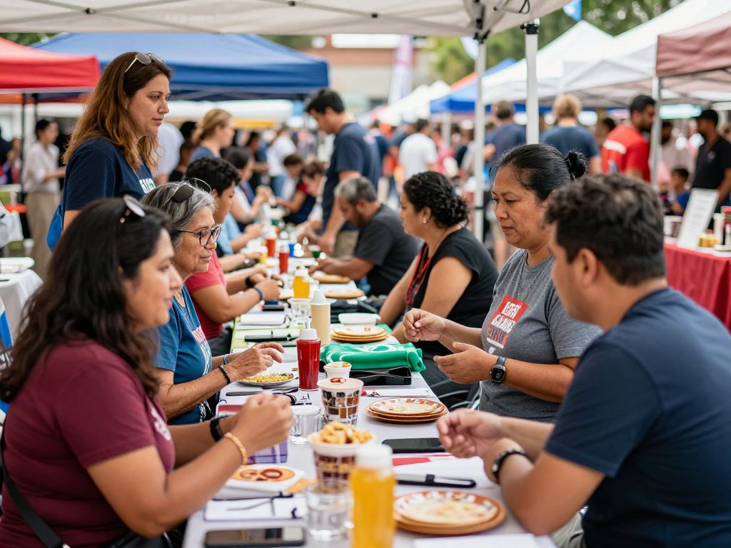 Residents engaging at a local community market in Atlanta