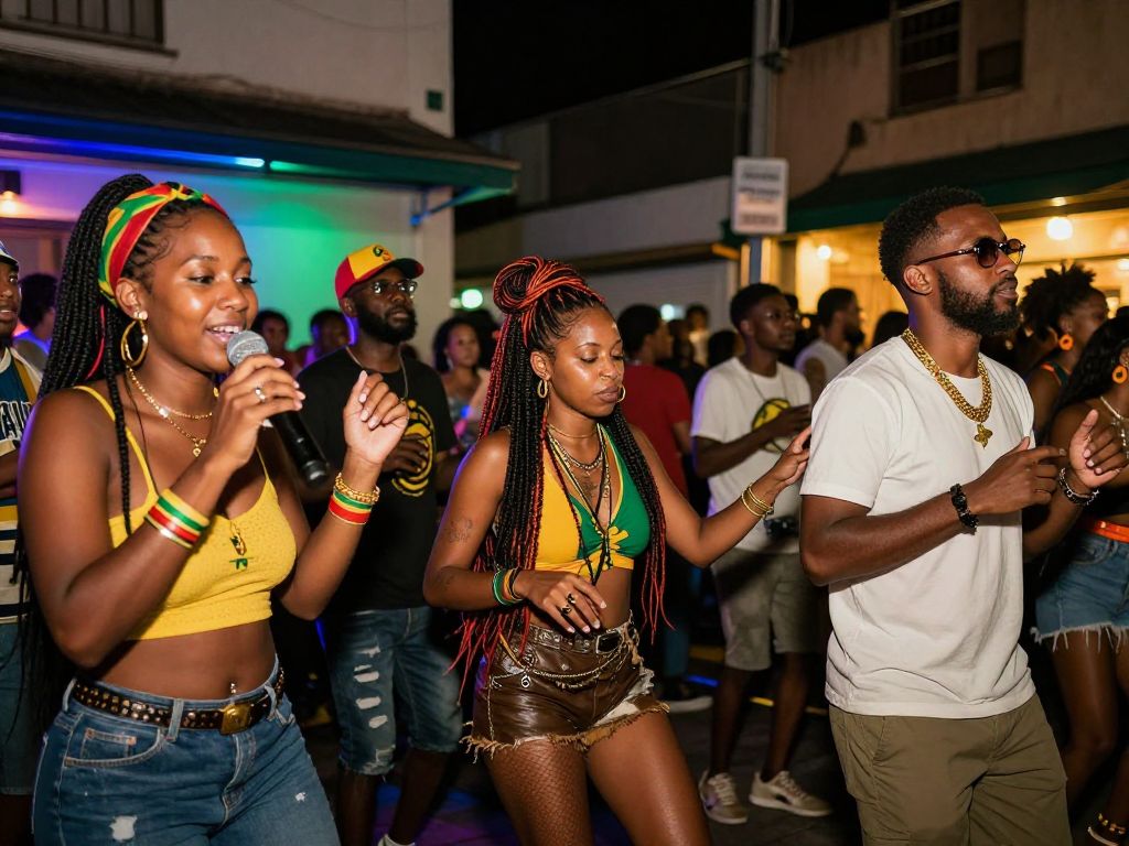 A lively reggae night event with people dancing and enjoying music at a venue.