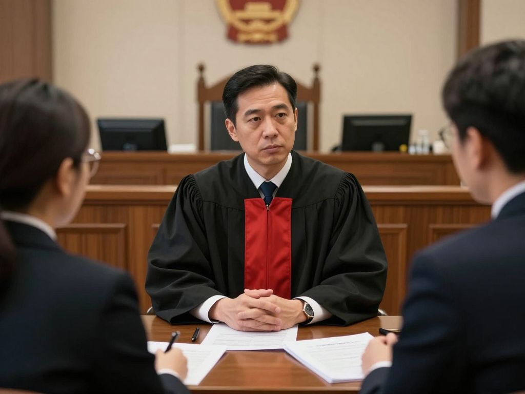 Courtroom scene during a plea hearing