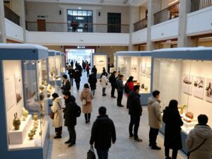 Visitors exploring exhibits at the DeKalb History Center