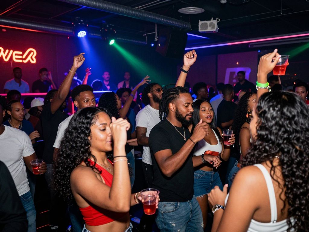 Crowd enjoying the nightlife at Domaine ATL in Atlanta