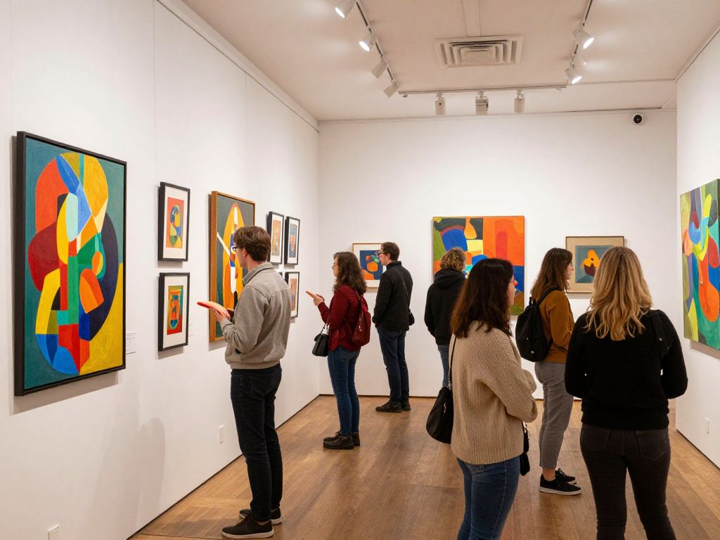 Visitors exploring the Emory Visual Arts Gallery exhibition