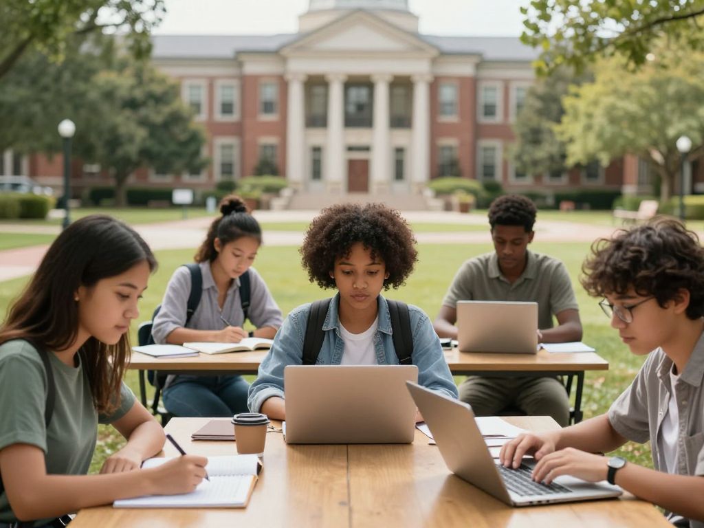 Students at Georgia State University engaged in academic activities