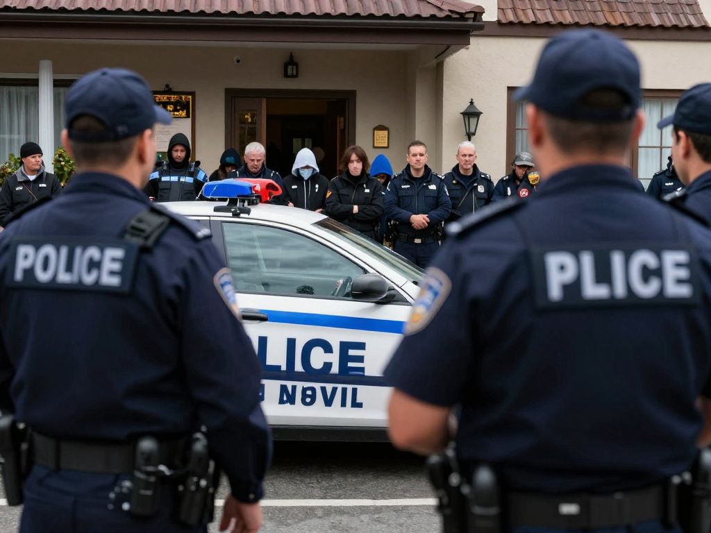 Police officers at the scene of a tragic shooting incident in Gwinnett County