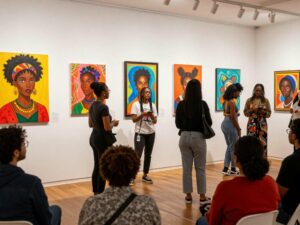 Art exhibition celebrating Black women at PATH Museum in Atlanta.