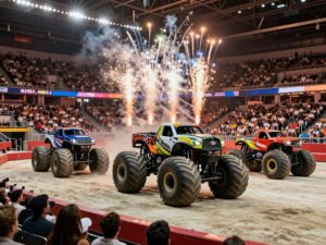 Hot Wheels Monster Trucks Live event with monster trucks and lights