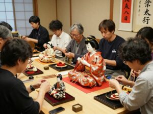 Participants in a Japanese puppetry workshop at the Center for Puppetry Arts in Atlanta
