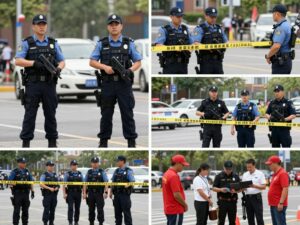 Law enforcement officers conducting an operation in Atlanta