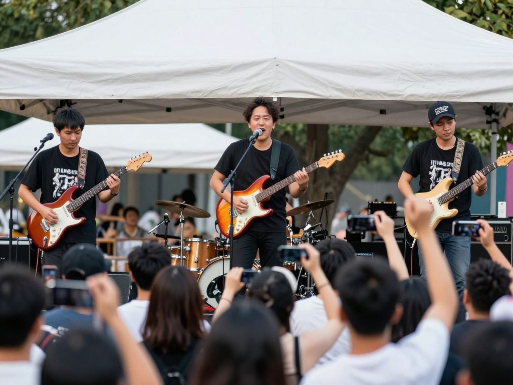 Rumours ATL tribute band performing at an outdoor concert in Atlanta
