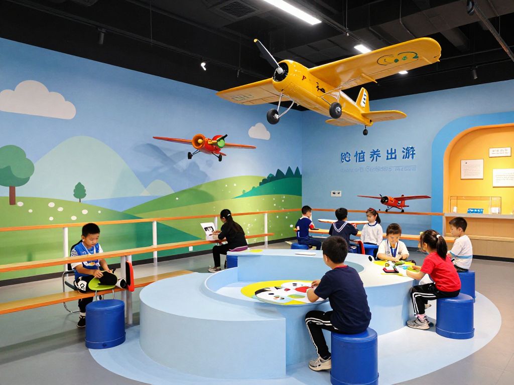Children interacting with the Tuskegee Airmen exhibit at the Children's Museum of Atlanta