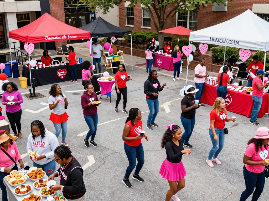 Celebration scene of Valentine's and Galentine's Day in Metro Atlanta.