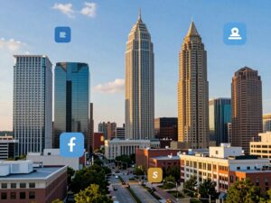 A cityscape of Atlanta representing financial growth.